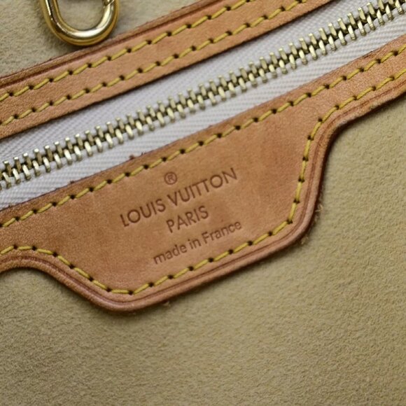 LOUIS VUITTON Hampstead PM Shoulder Bag Damier Azur Leather White - Picture 7 of 16